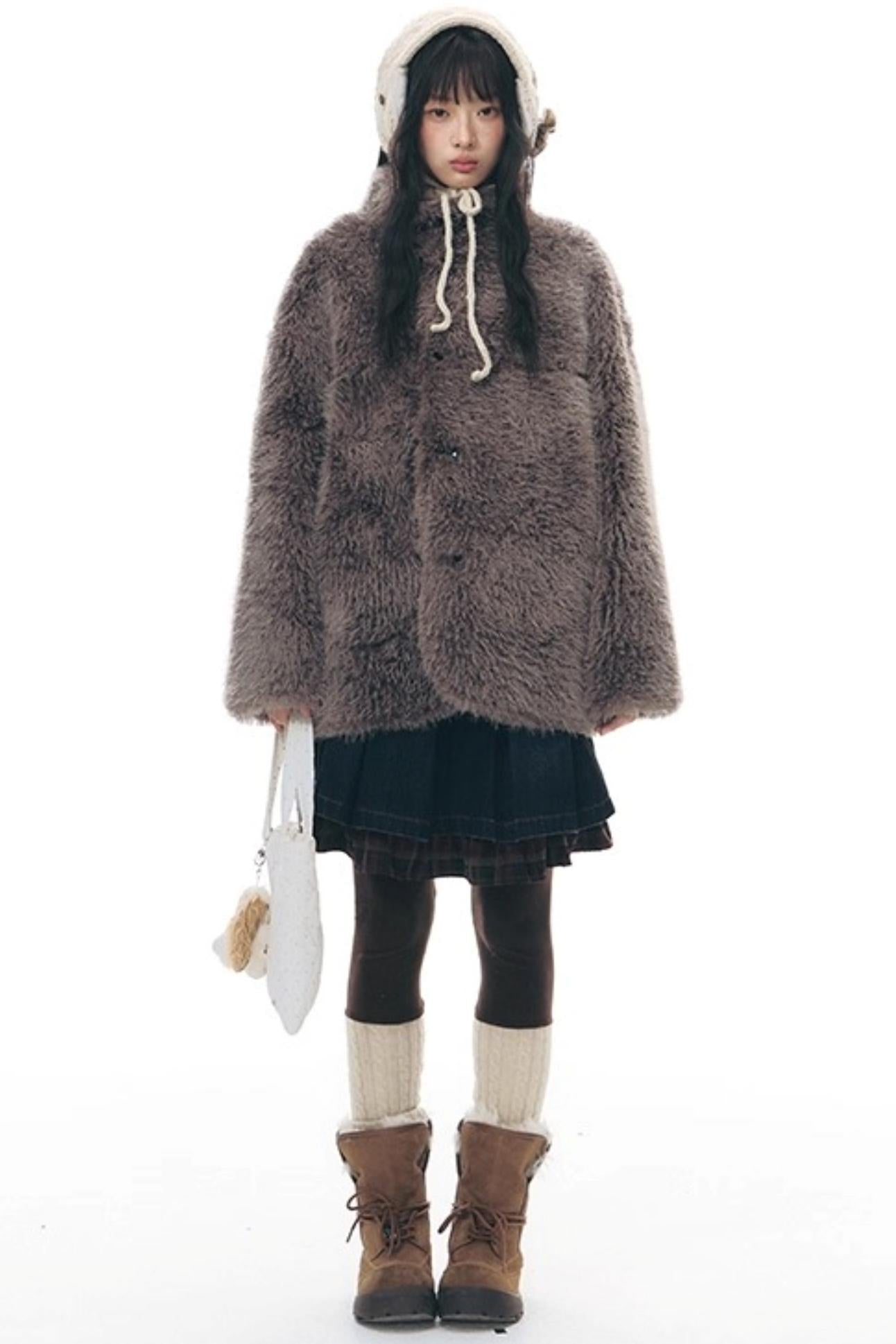 Patchwork Red Plaid Denim Skirt