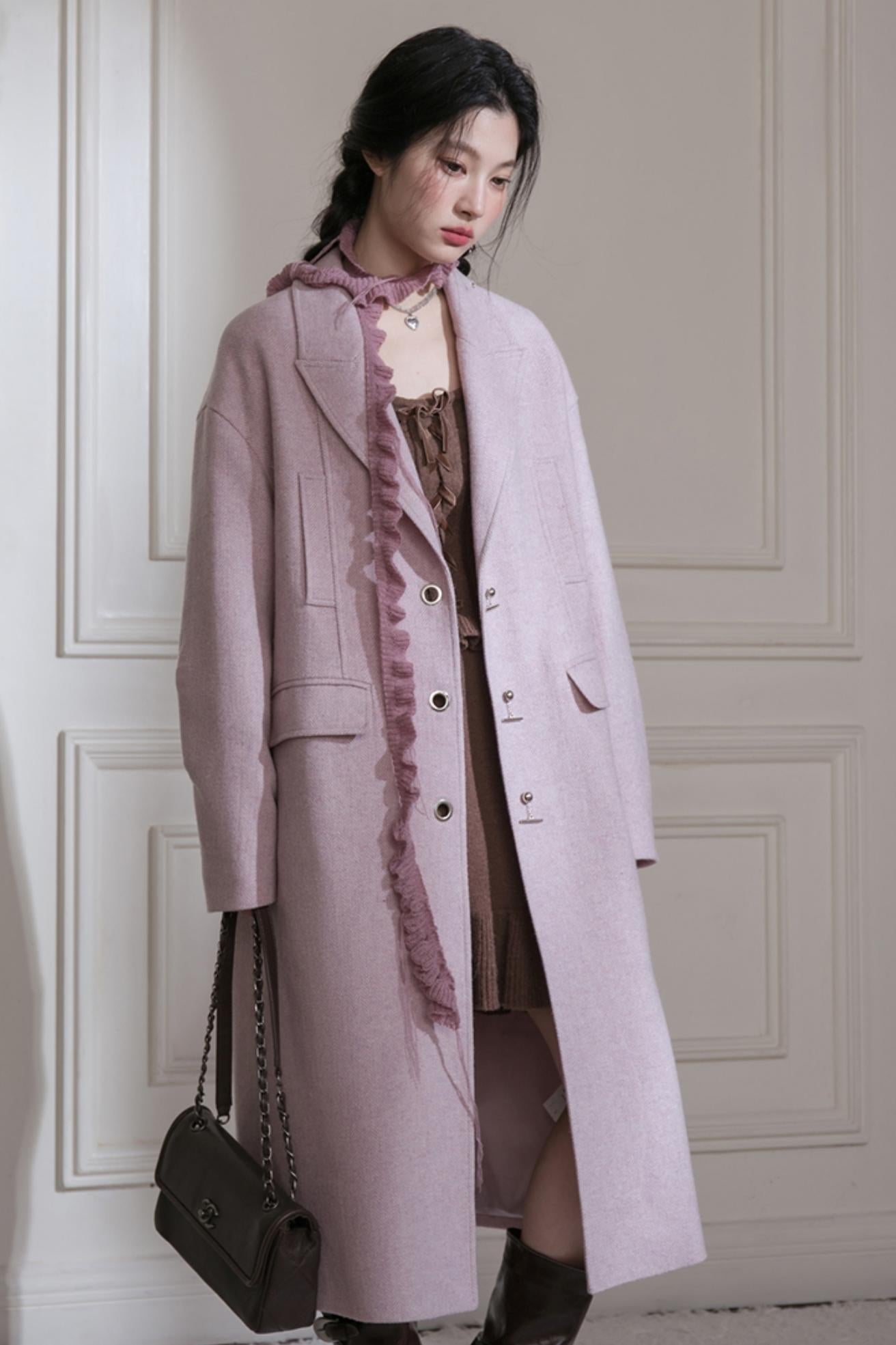 Herringbone Tweed Coat