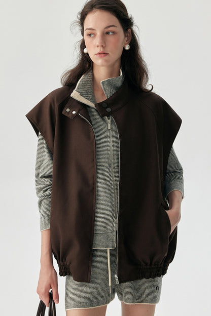 Casual Wide-Shoulder Layering Vest