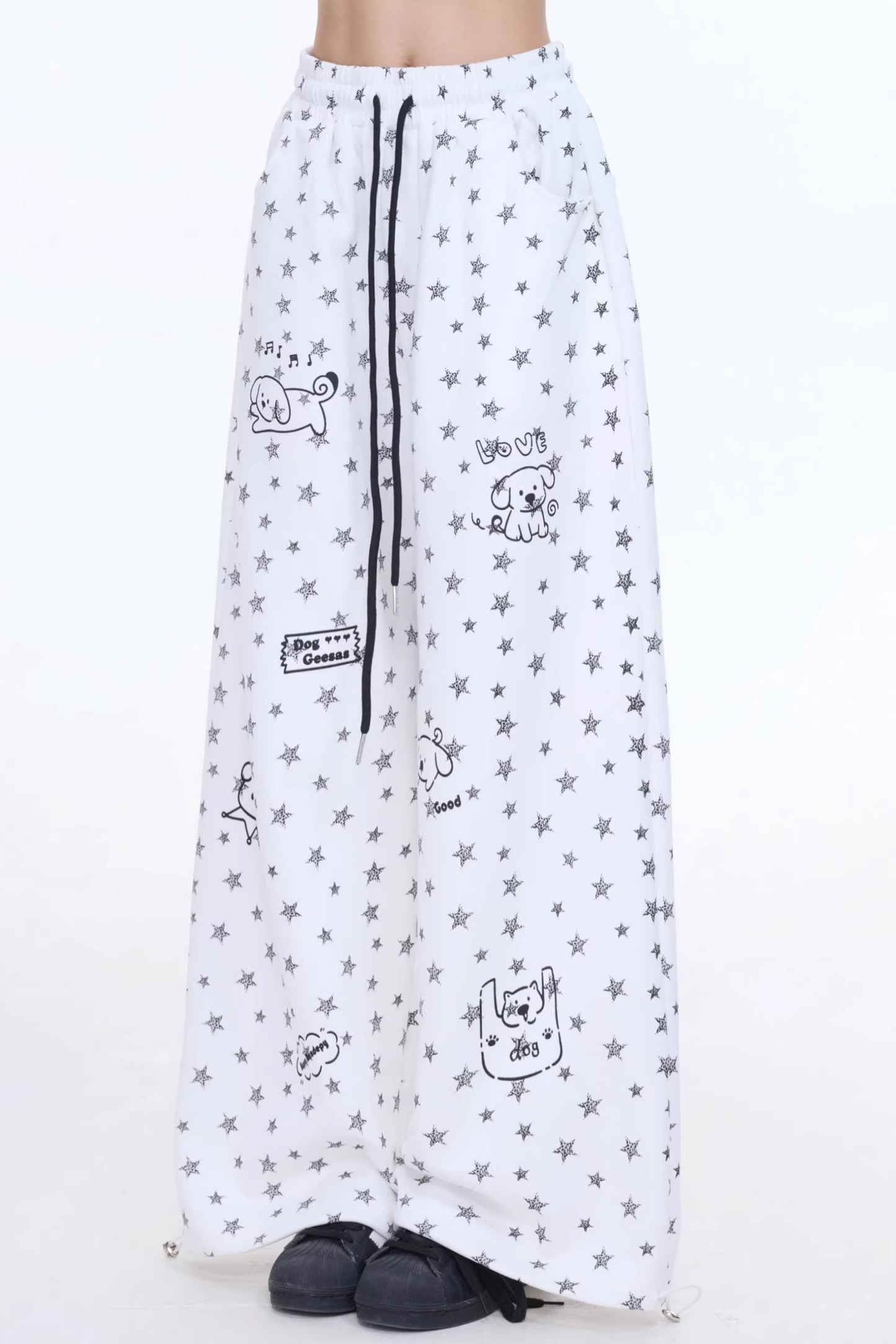 Star-Printed Retro Sweatpants