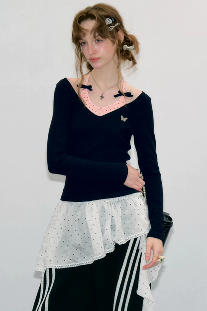 Autumn Polka Dot Halter Top