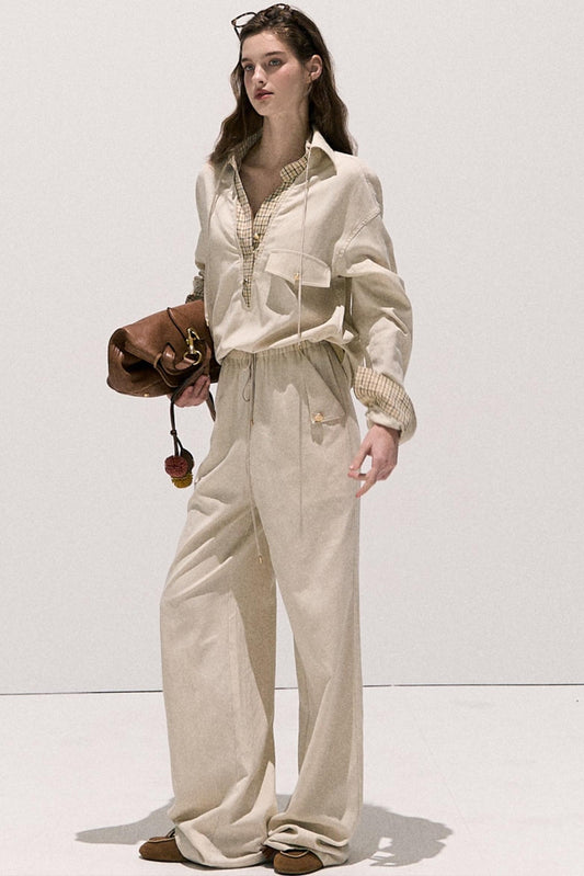 High Sense Cotton Shirt With Pants Set-Up