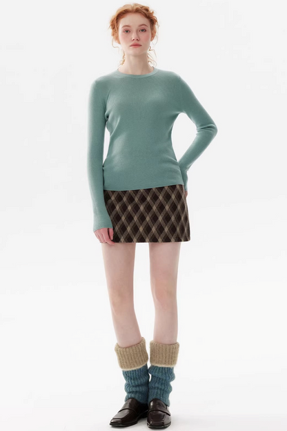 Mehrfarbiger Wollstrickpullover