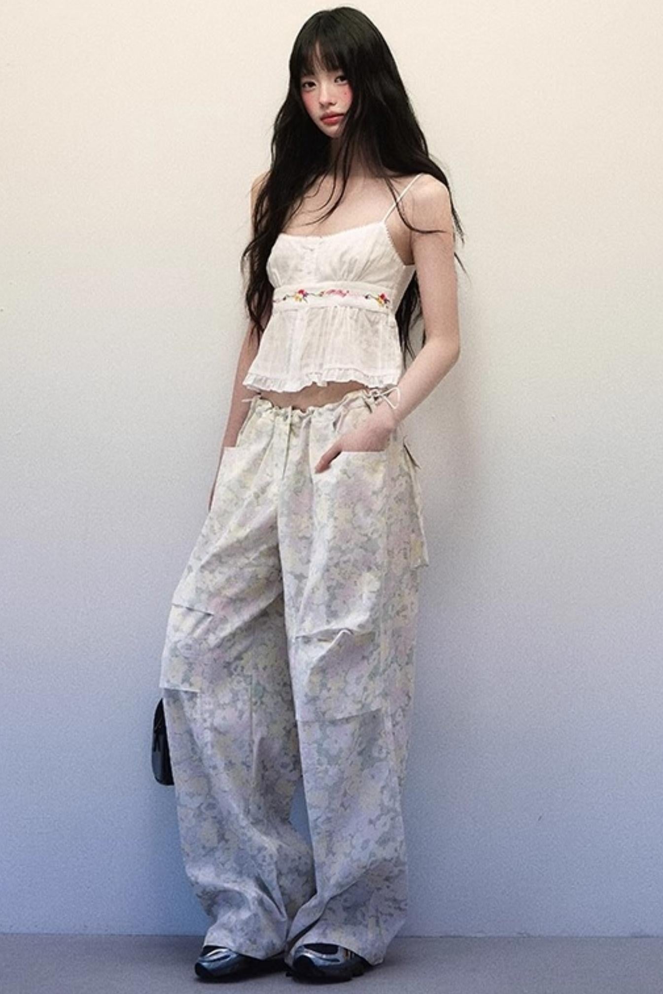 Ruffled Cotton Camisole Top