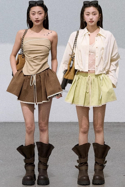 Lace Texture A-Line Skirt