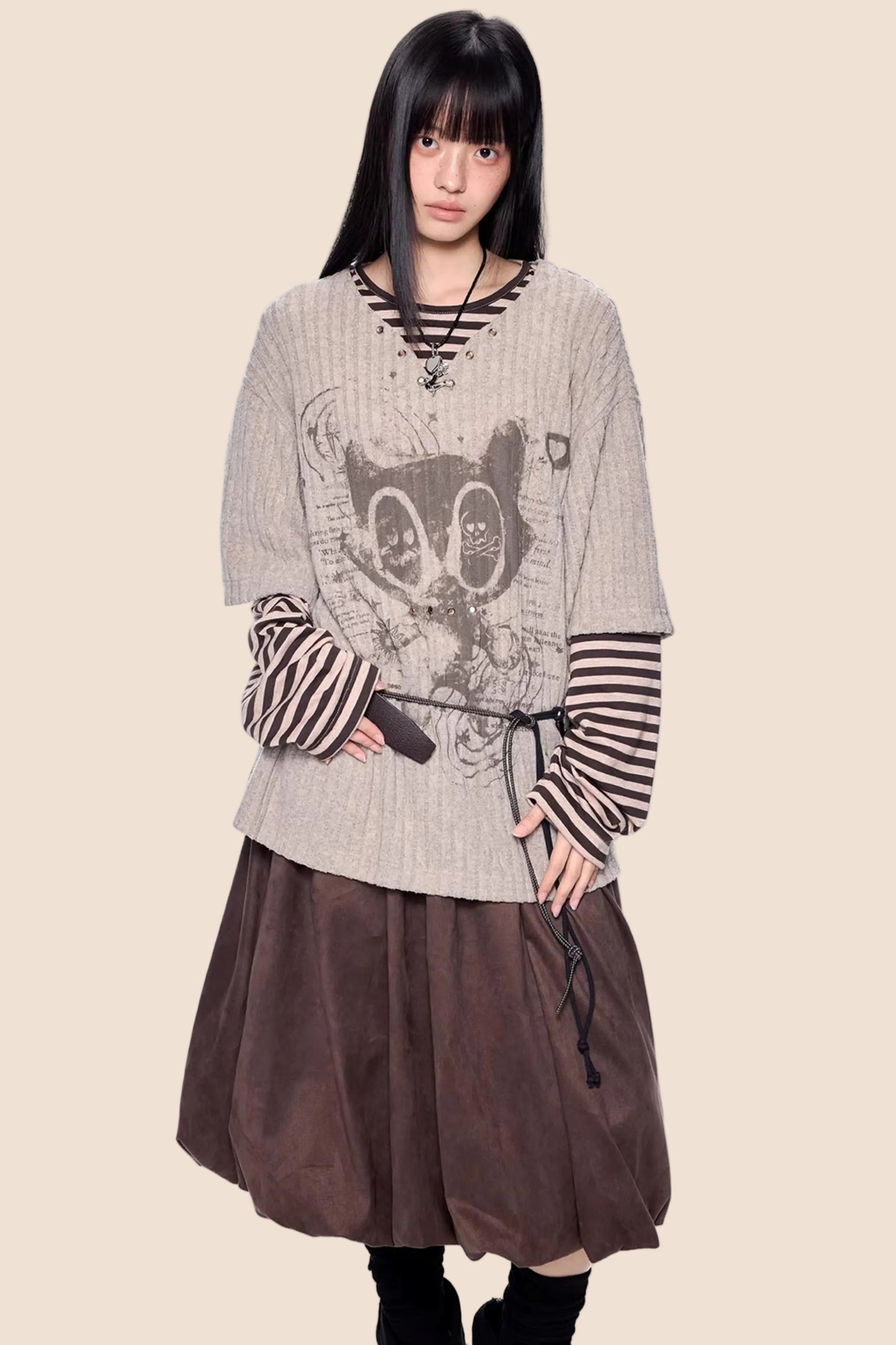 Retro Striped Patchwork Top