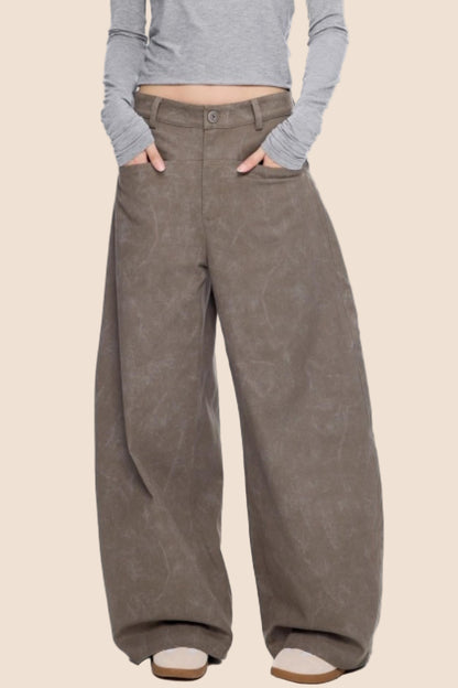 Retro Scimitar Wide-Leg Pants