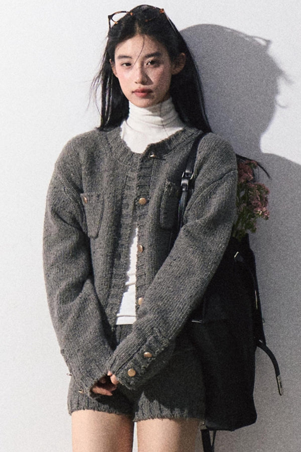 캐주얼 루즈 니트 가디건 