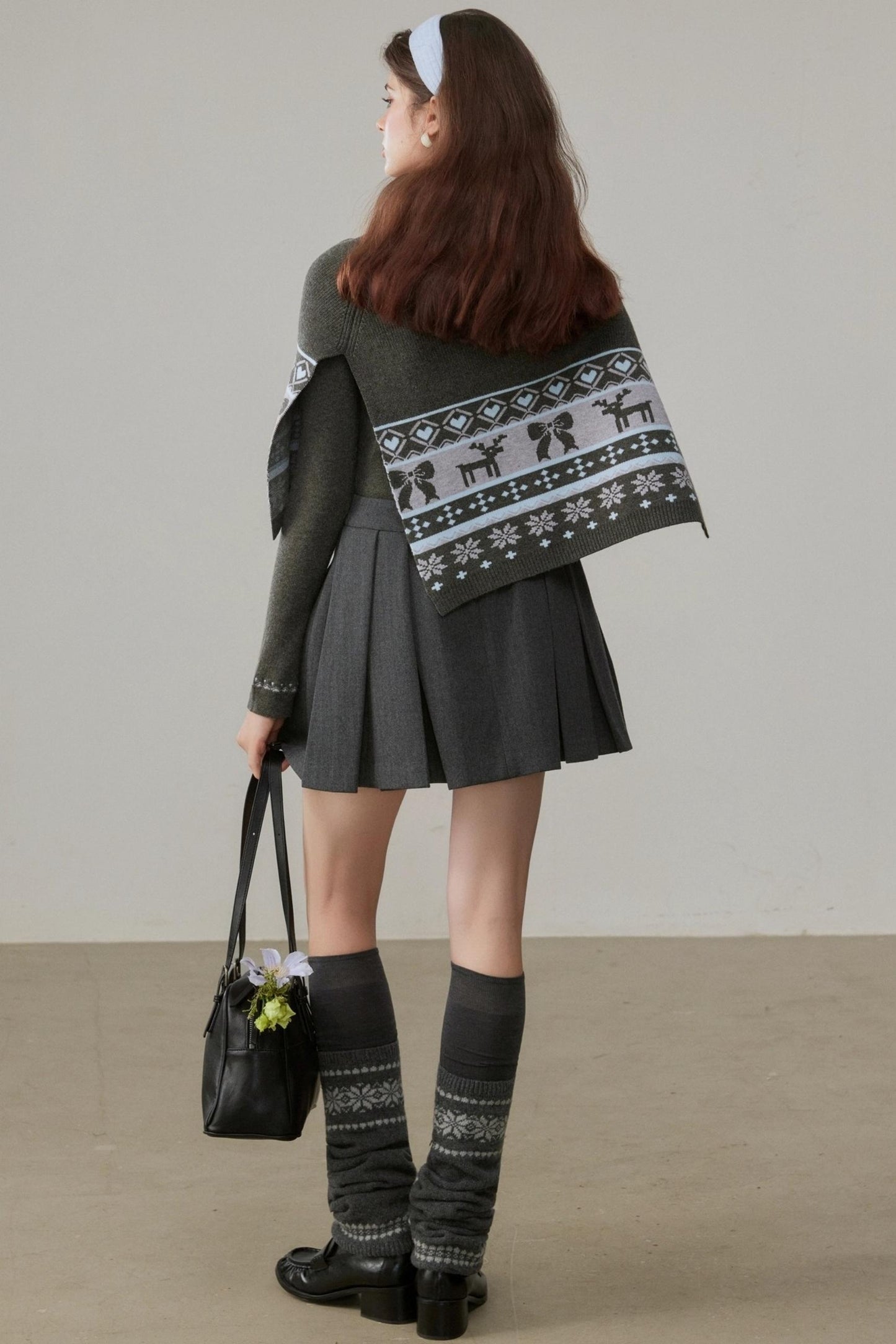 Vintage Jacquard Sweater Shawl Set-Up