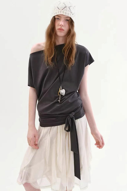 Ruffled Lace Patchwork Skirt