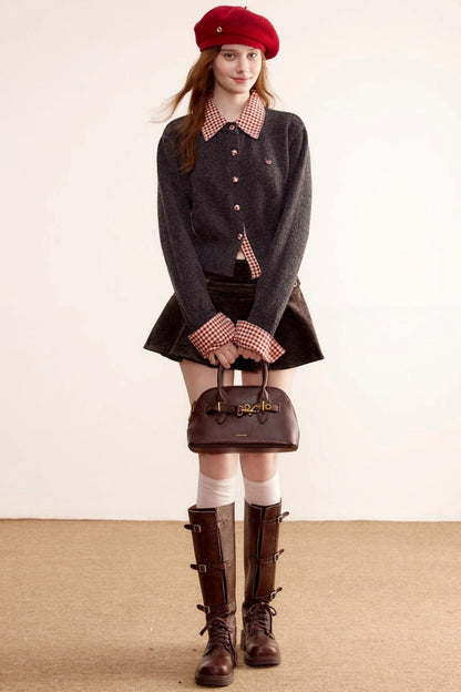 Patchwork Wool Cardigan Sweater