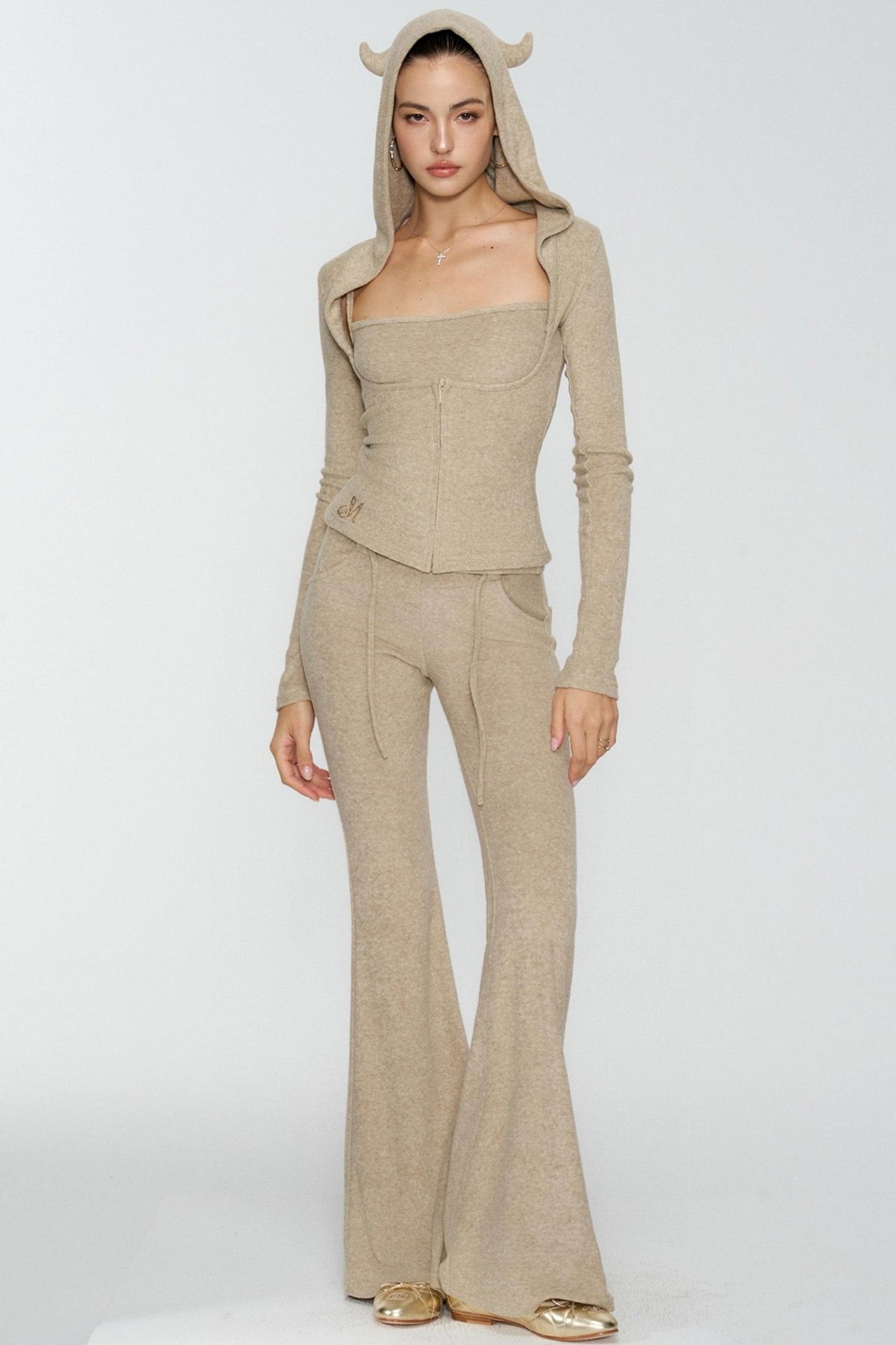 Girl Devil Horn Fleece Set-Up