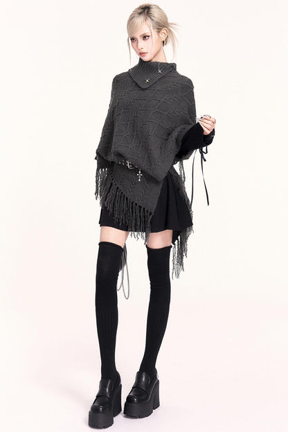 Vintage High Neck Cape Sweater