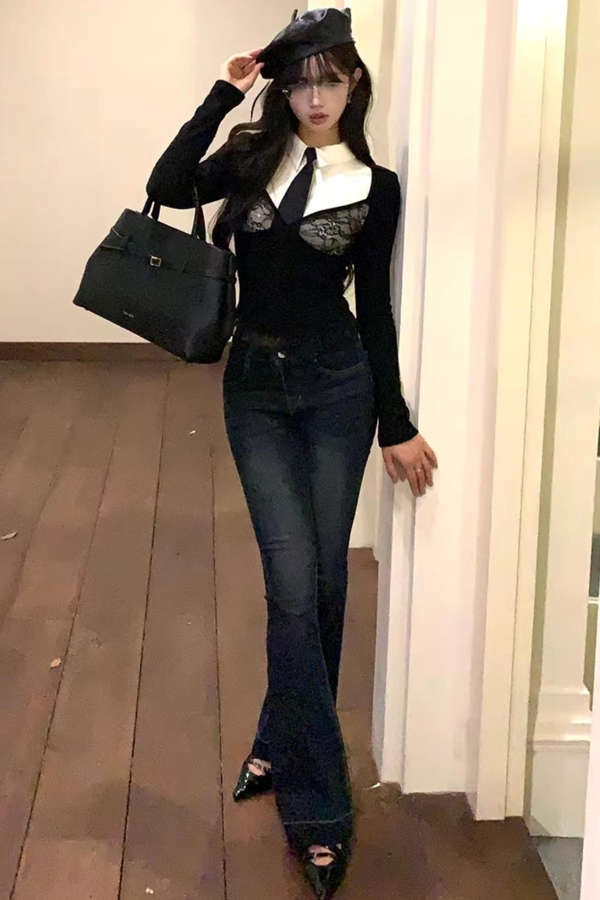 Narcissus Vintage Flared Slim Jeans