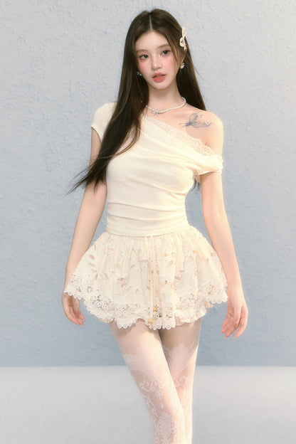 Summer Embroidered Lace Bloomer Skirt