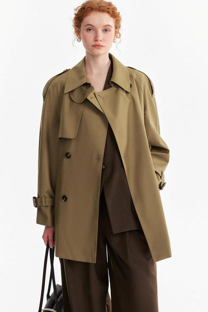 Petite Lace-up Trench Coat