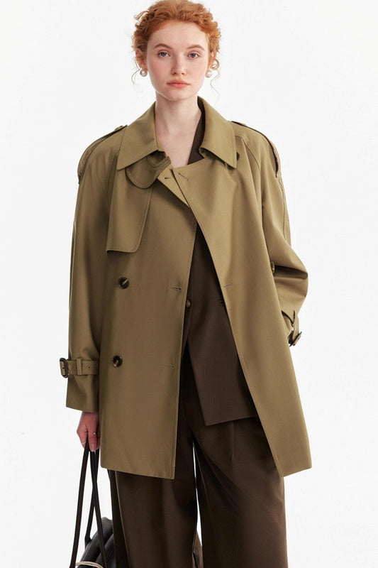 Petite Lace-up Trench Coat