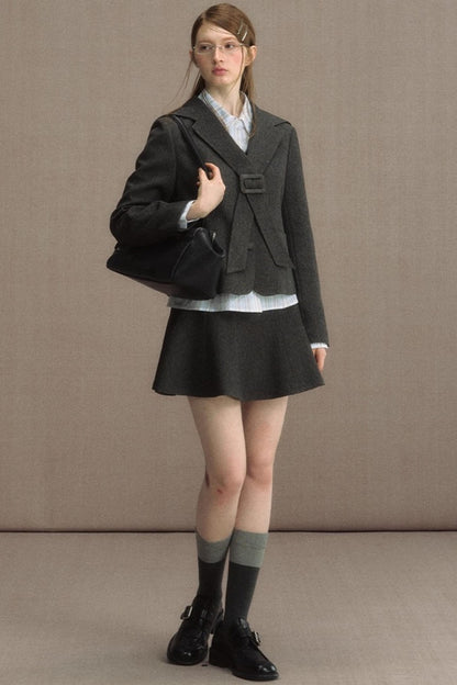 Cedar Poem Casual Navy Blazer Set-Up