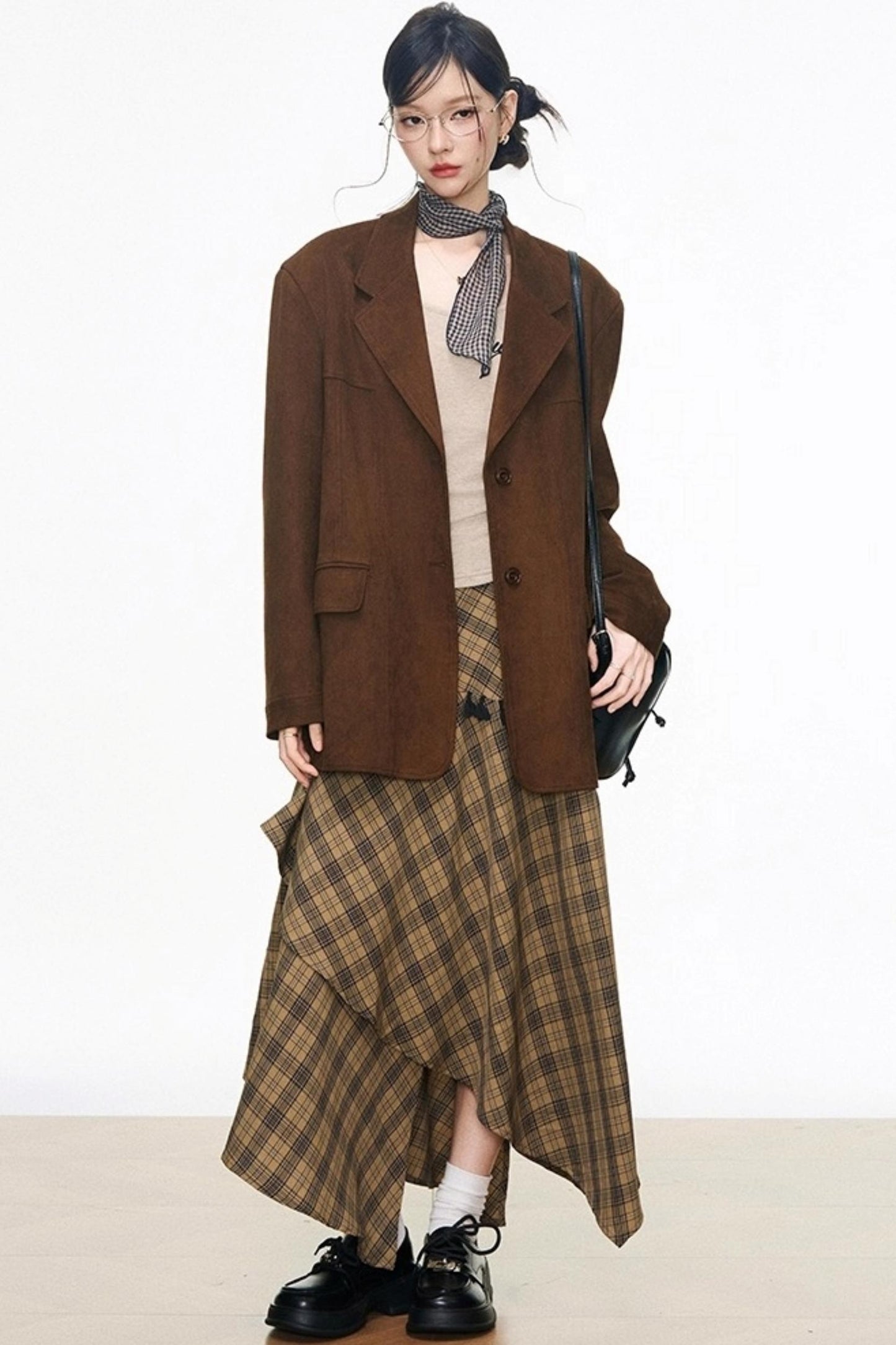 Suede Blazer Skirt Set-Up