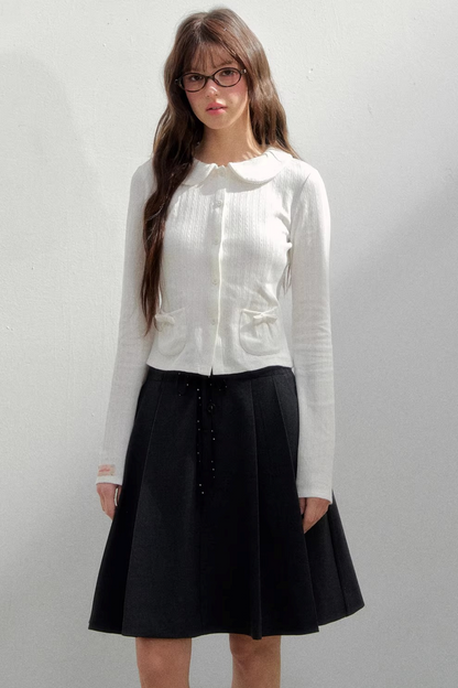 Polka Dot Pleated Skirt