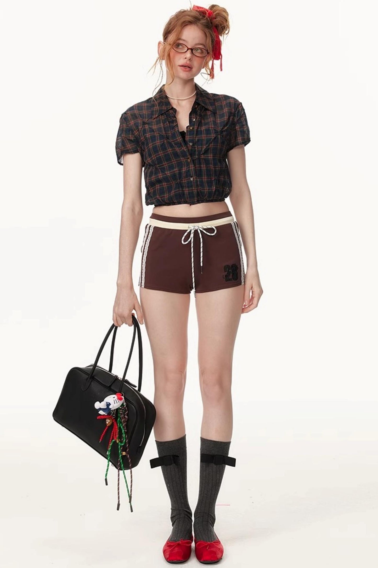 Embroidered College Shorts