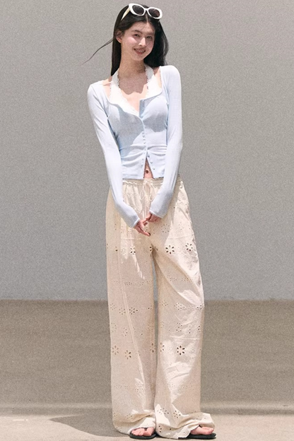 Embroidered Pure Cotton Pants
