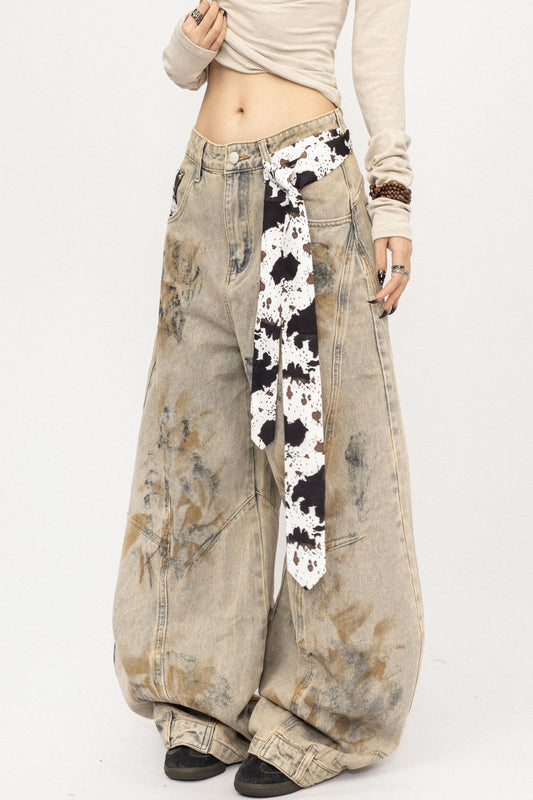 Vintage Distressed Curved Pants