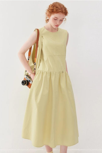 Slimming Yellow Tank Dress