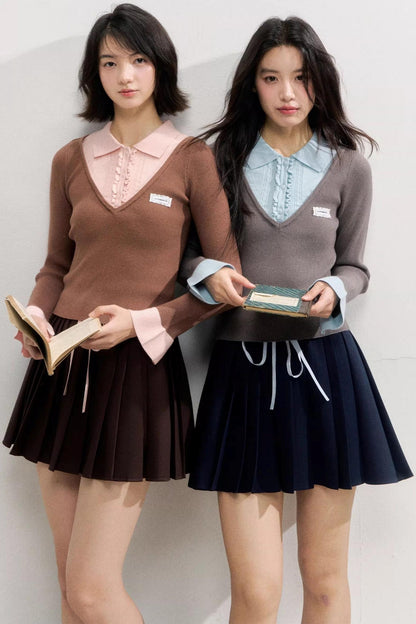 Autumn Knitted Polo Top