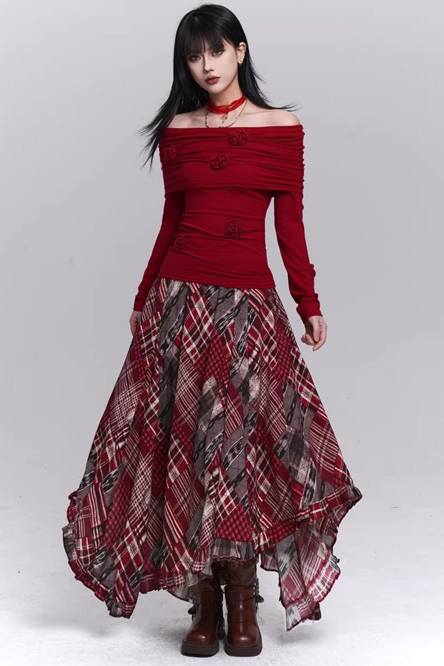 Stunning Red Off-Shoulder Top