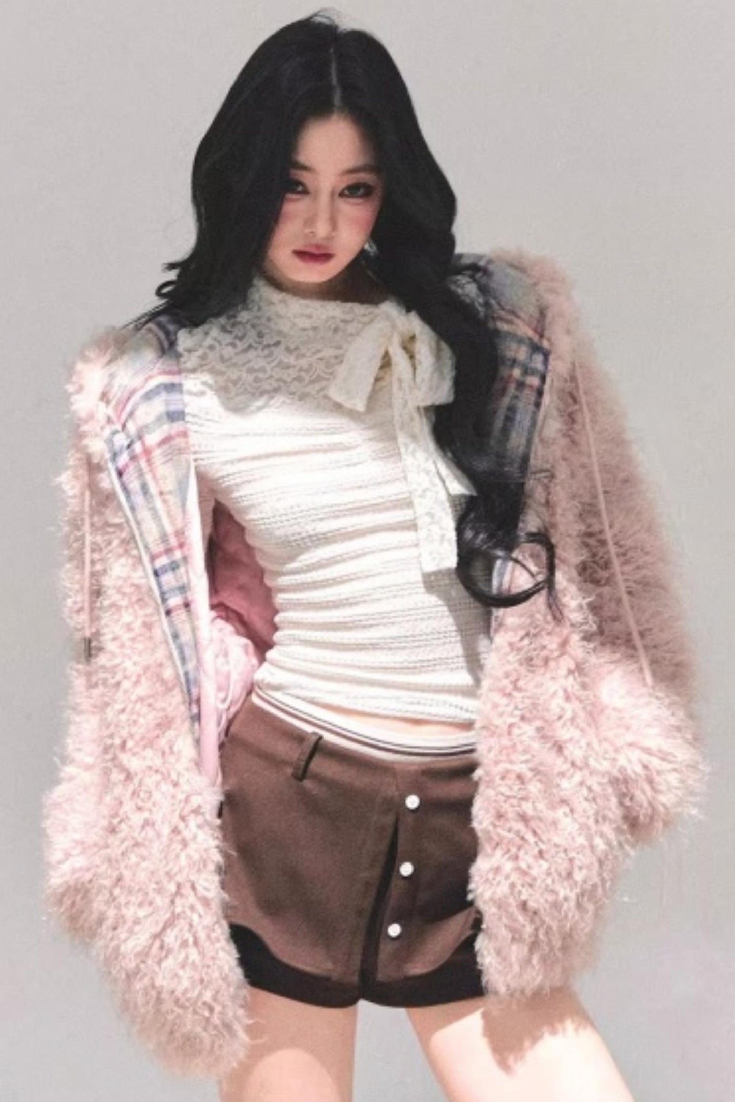 Lamb Wool Hooded Jacket