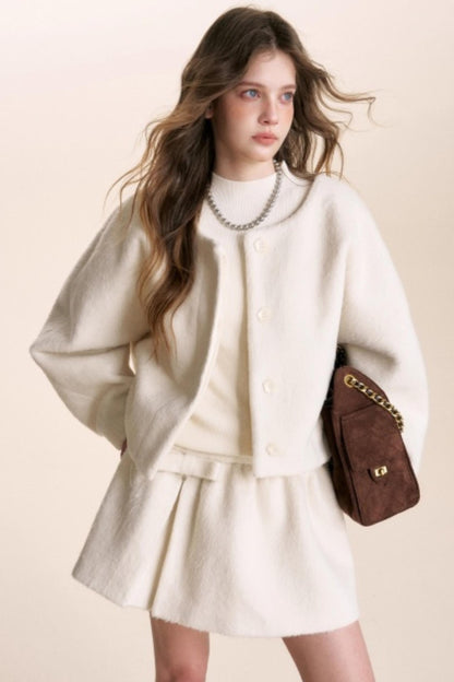 Romantic French Wool Jacket Suit Set-Up