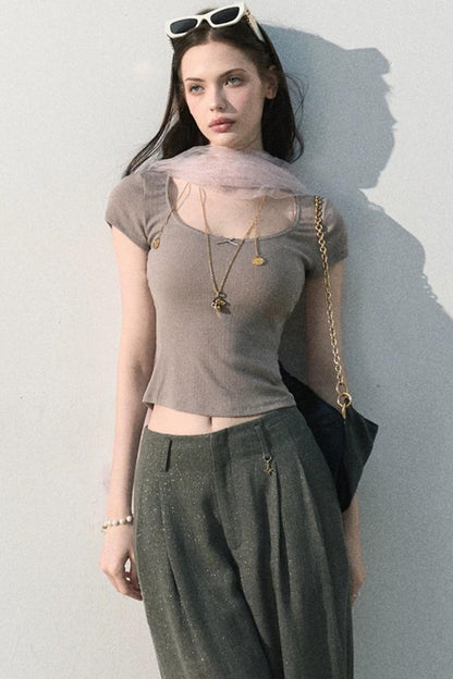 Ice Mint Jacquard Lace Top
