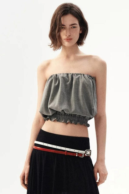 Kurzes Tube-Top aus Wollmischung