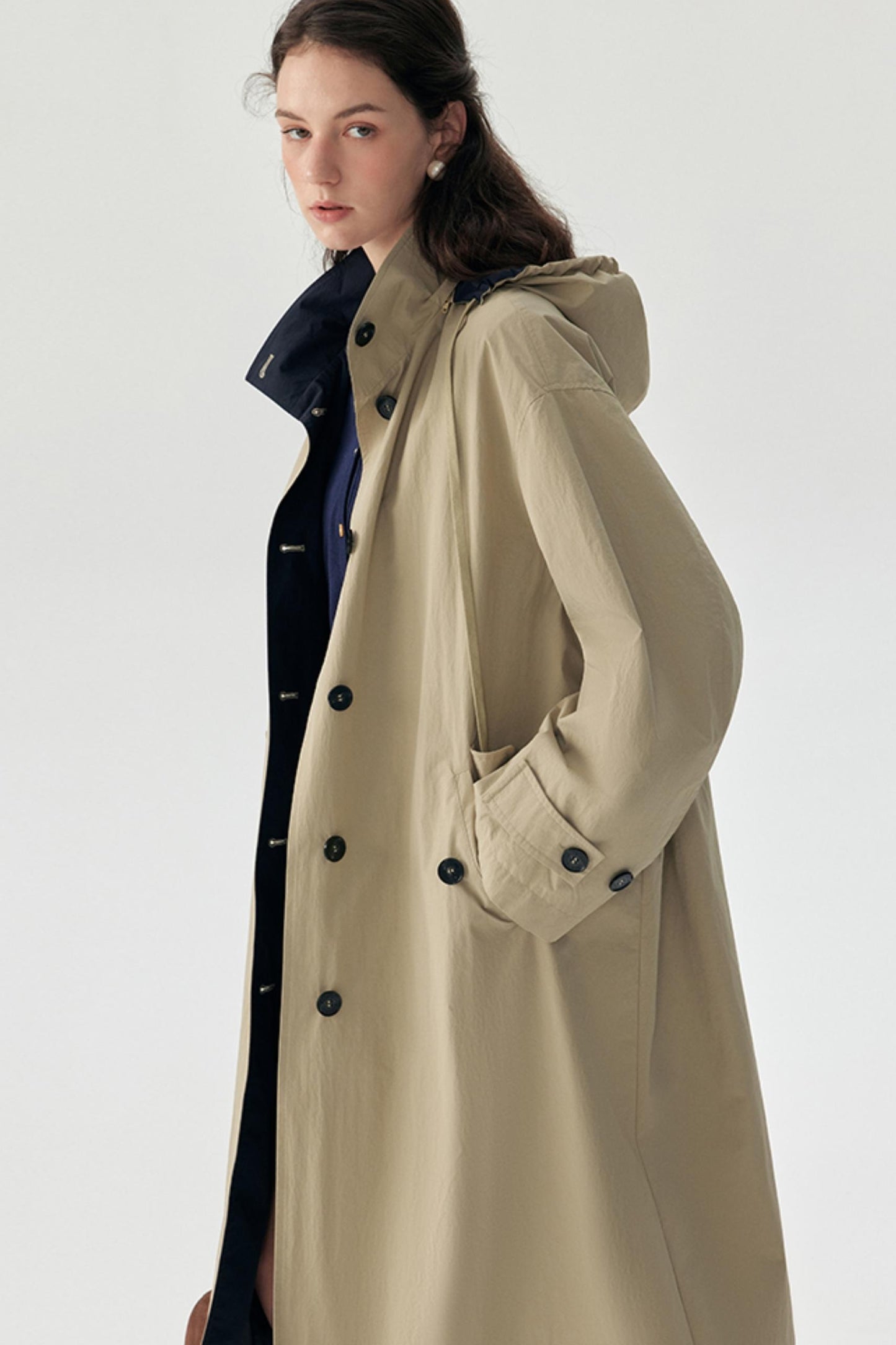 Relaxed Silhouette Cinched Waist Parka Coat