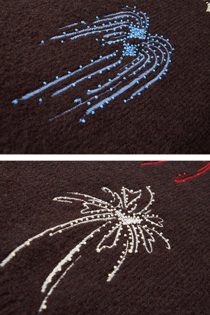 Beaded Fireworks Embroidered Sweater