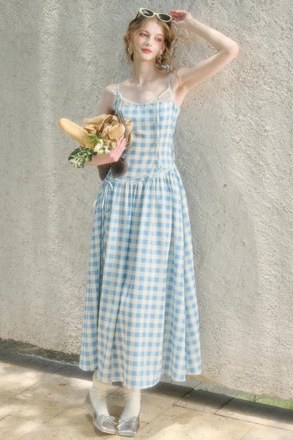 Galaxy Blue Pleated Sundress
