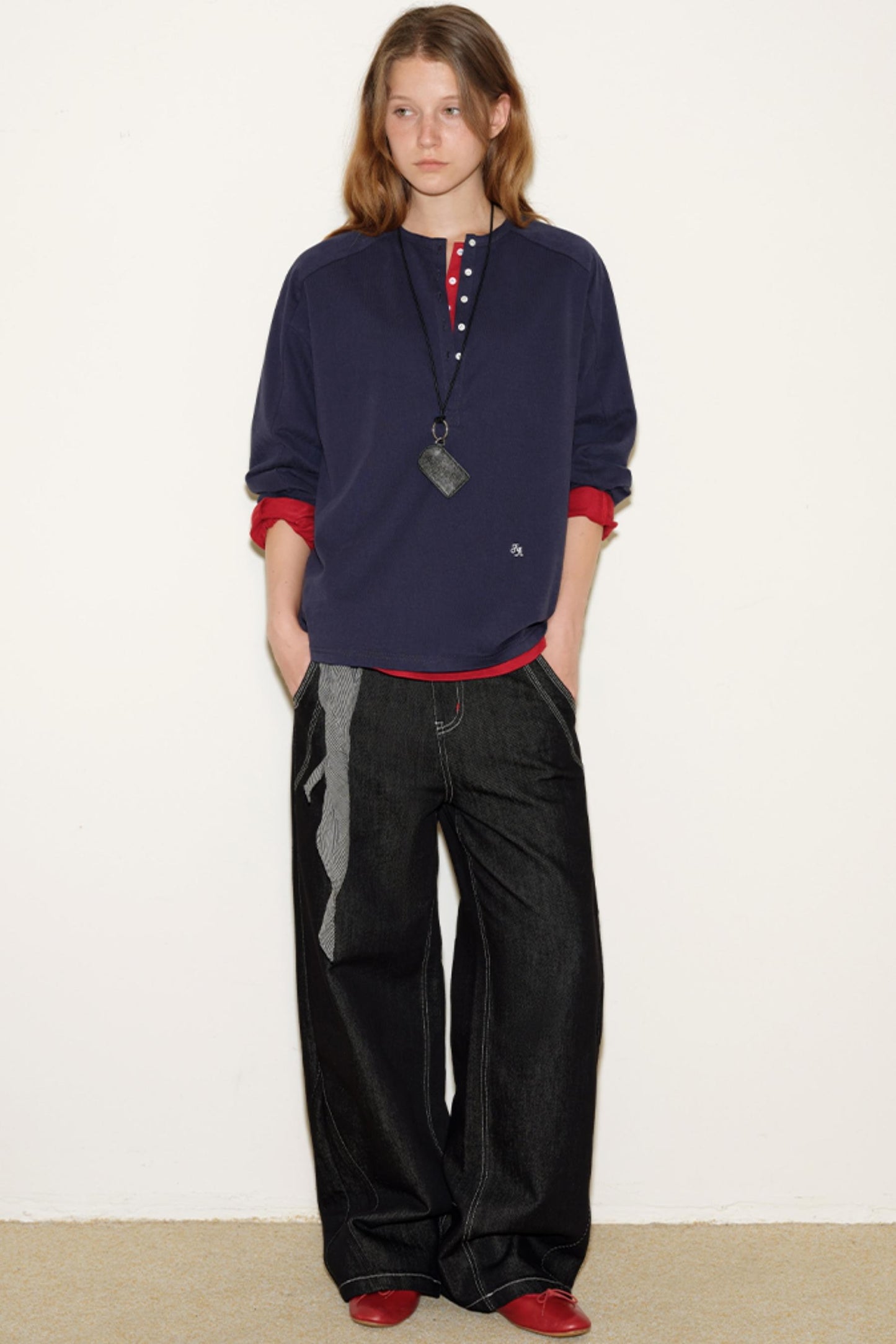 Retro Red Knot Denim Pants