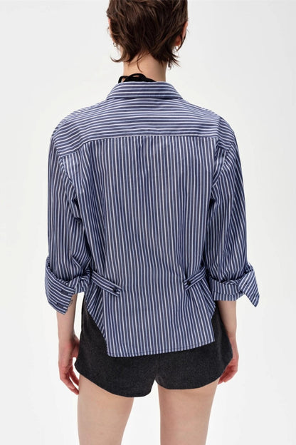 Blue and White Striped Shirt