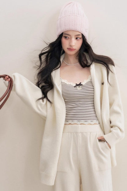 Luxury Wool Hooded Jacket Set-Up