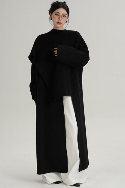 High-End Shawl Collar Wool Long Coat
