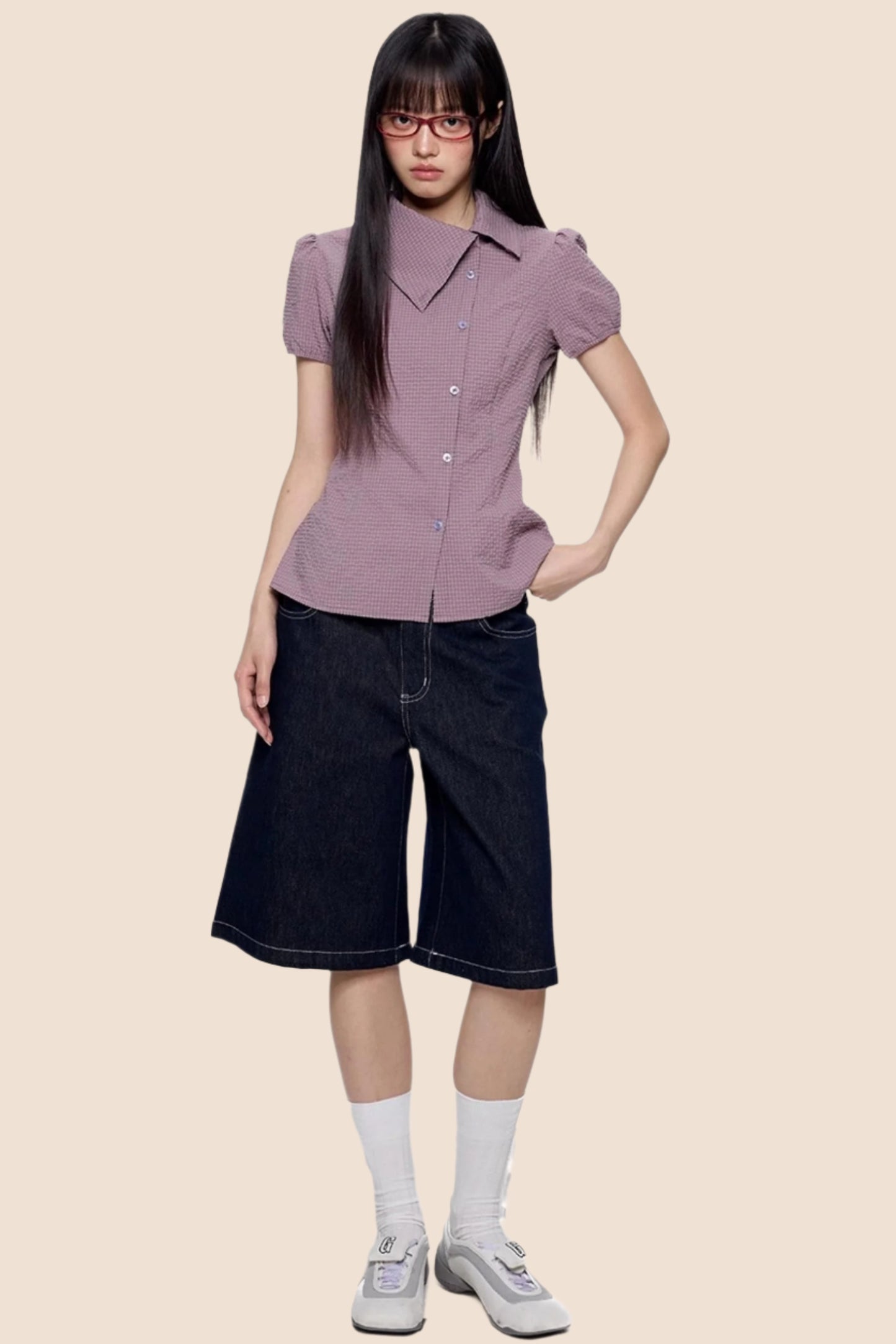 Purple Plaid Summer Shirt