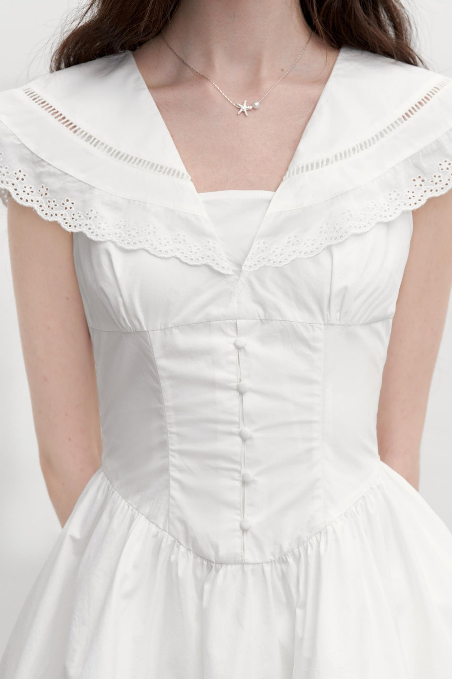 Vintage Lace Neck Dress