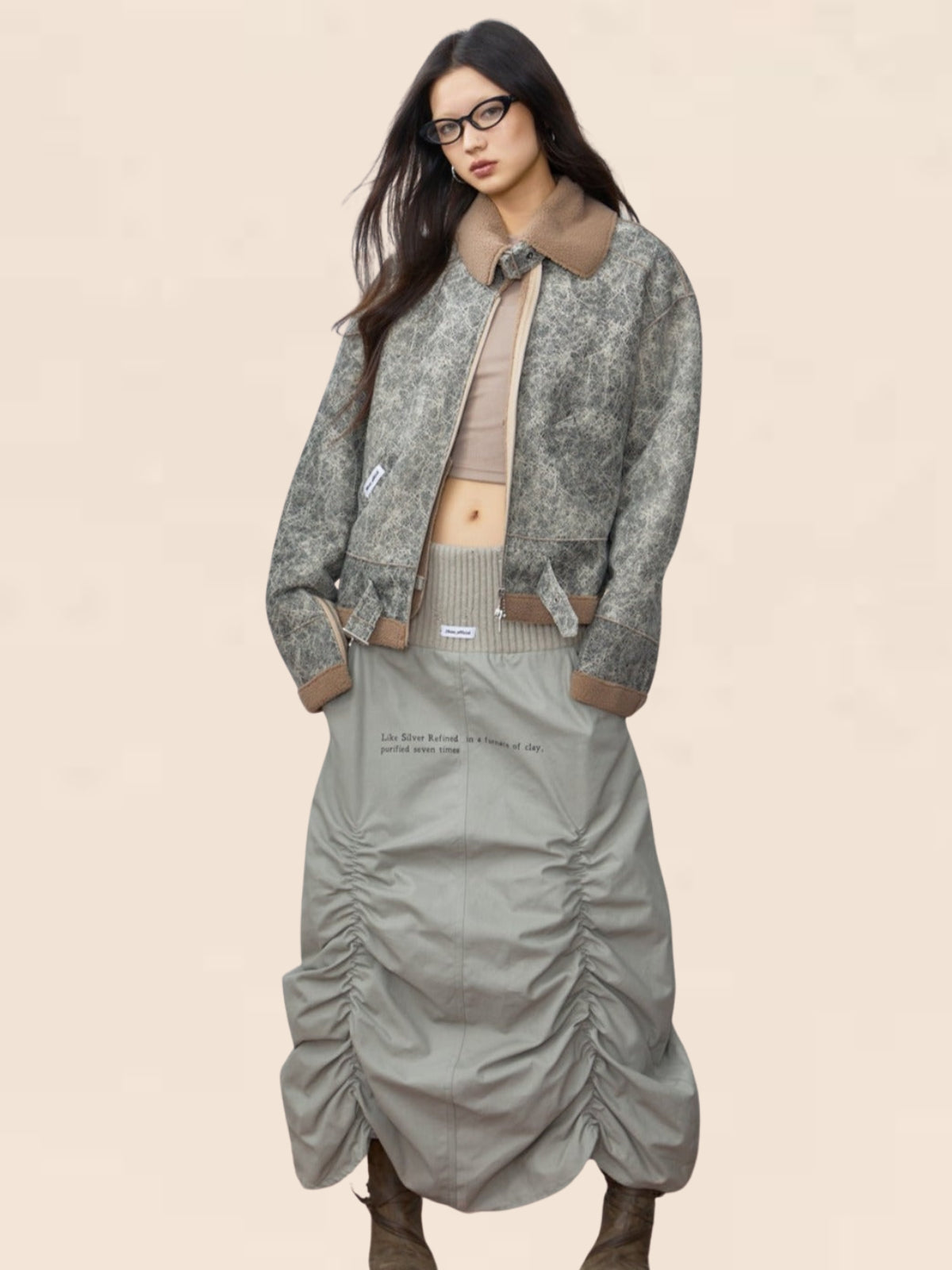 Long-sleeved Loose Color Matching Coat