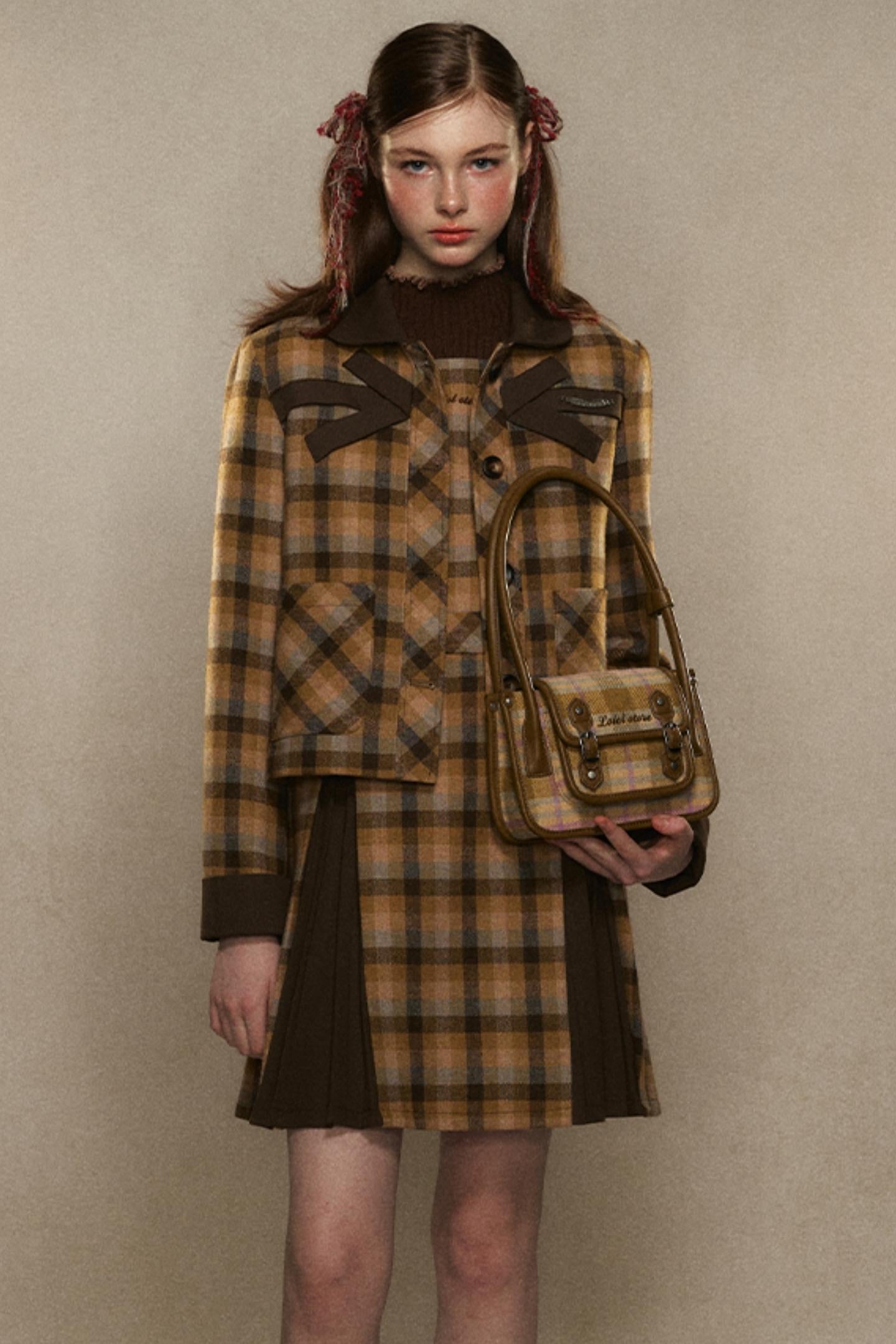 College Tweed Plaid Dress & Outer Set-Up