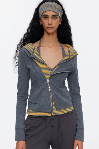 Deconstructed Color-Blocked Sweatshirt