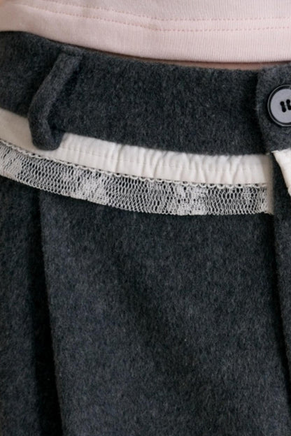 Romantic Lace Woolen Pants