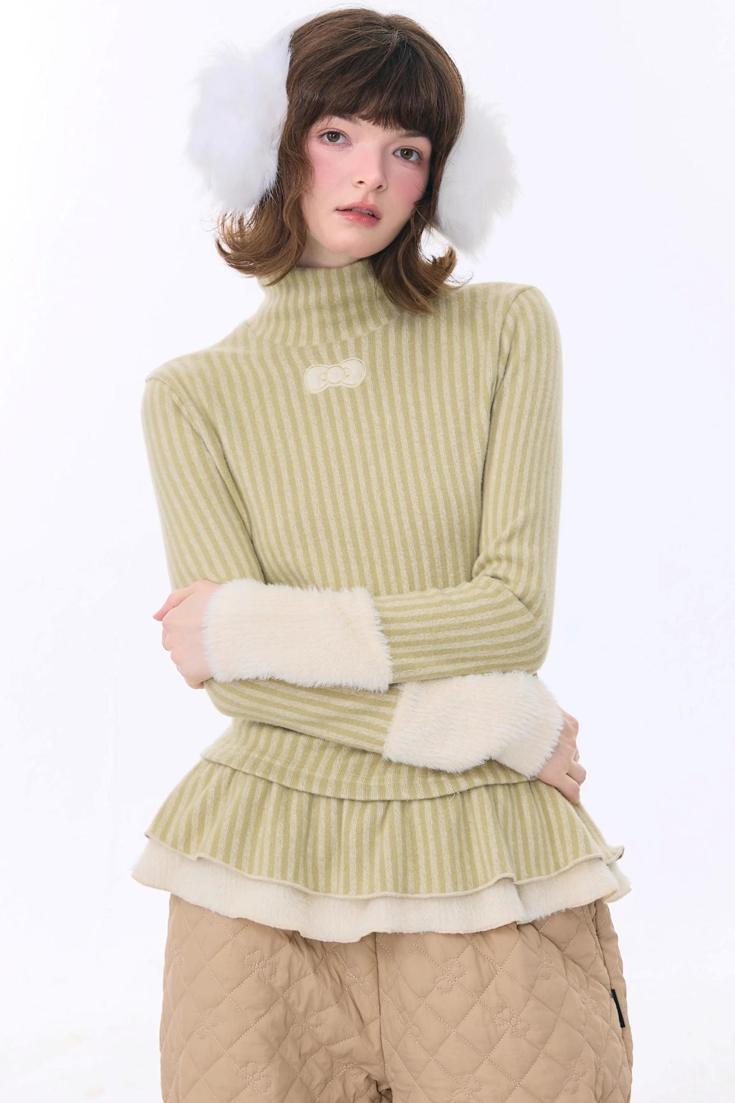 American Retro Striped Knit Top