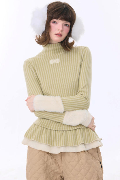 American Retro Striped Knit Top