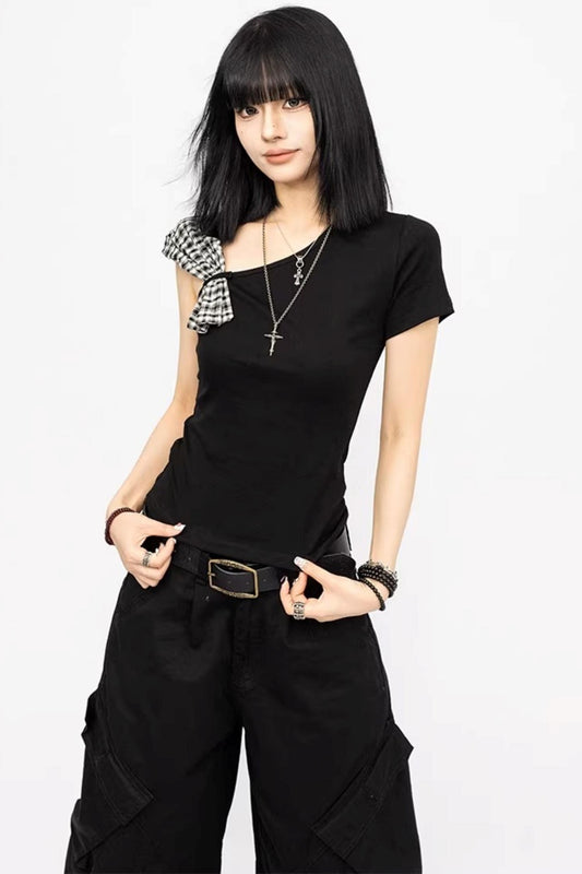 American Summer Black Check T-Shirt